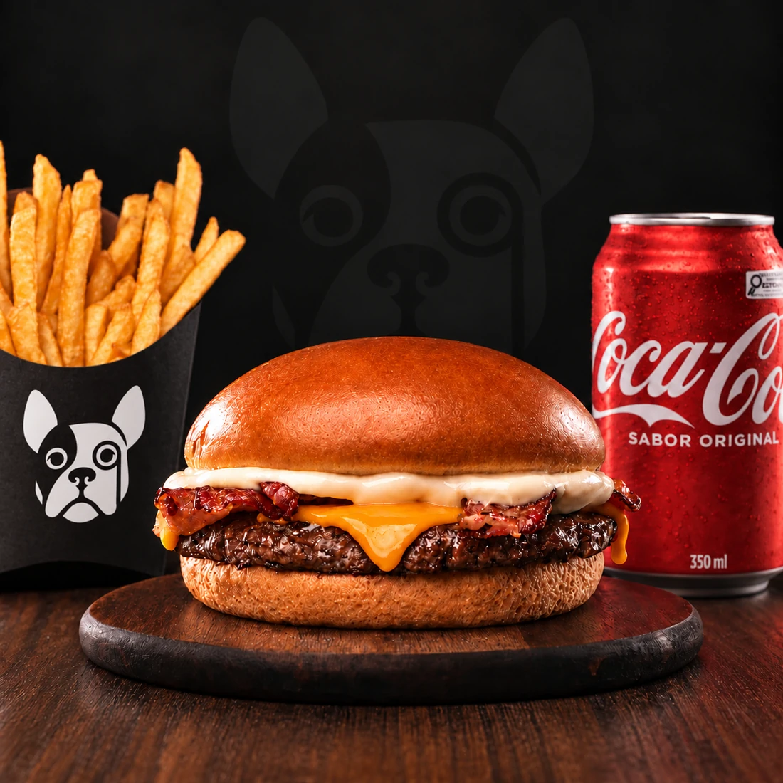 Combo Cheese Bacon do Hicks: O Clássico + fritas + bebida à sua escolha